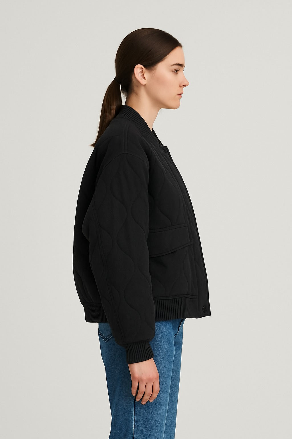 Women’s Oversized Bomber Jacket | Transitional Zip Design