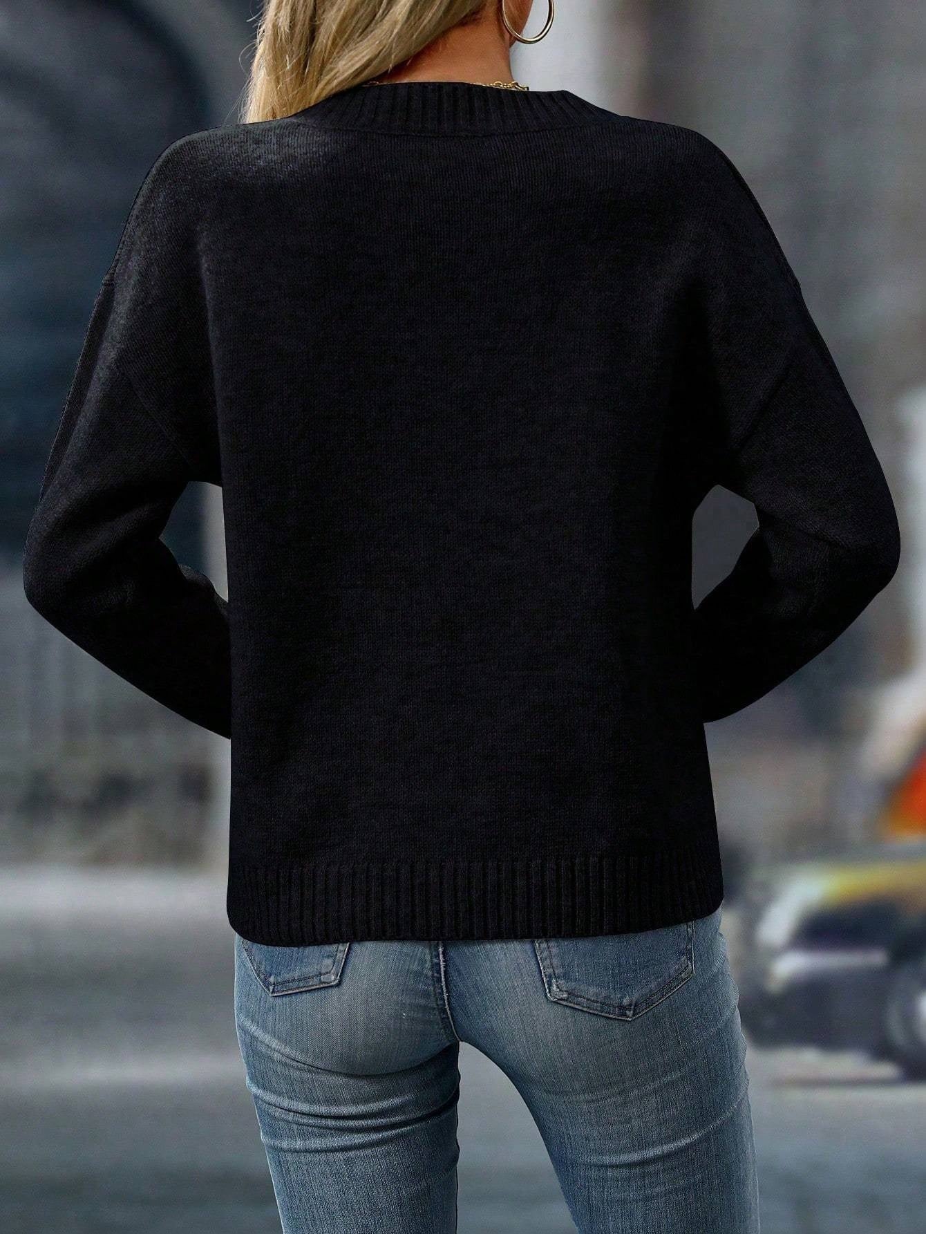 Women’s Casual Knit Pullover | V-Neck Design