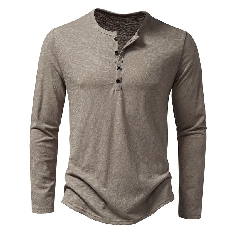 Men's Classic Long-Sleeved Shirt | Button Placket