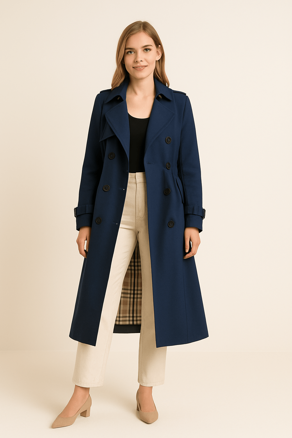 Women’s Tailored Trench Coat | Belted Mid-Length Style