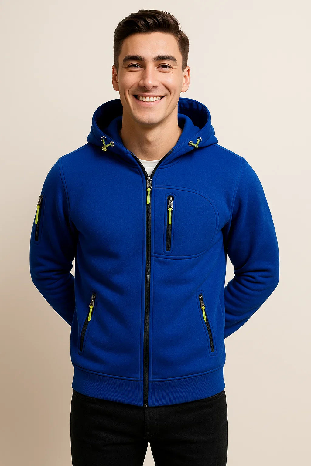 Men’s Zip Hoodie | Multi-Pocket Design