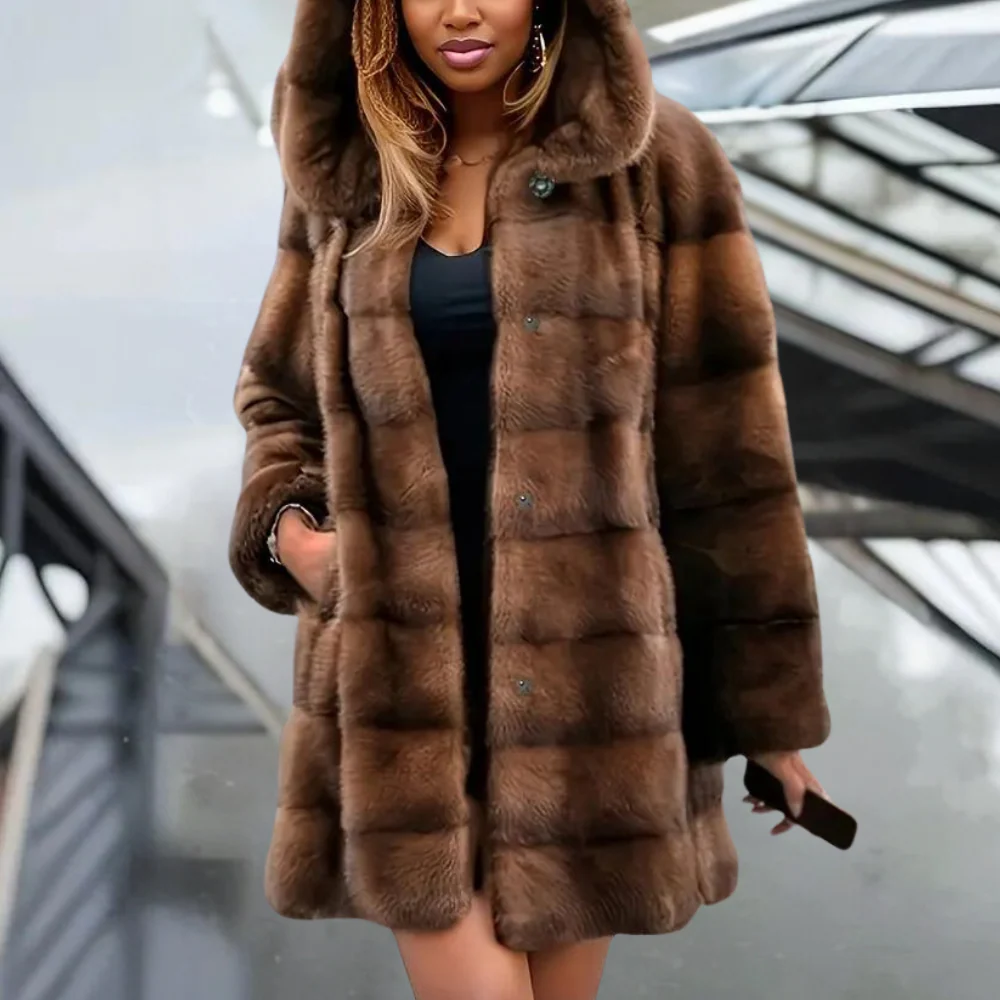 Women’s Relaxed Fit Fur Coat | Mid-Thigh Length