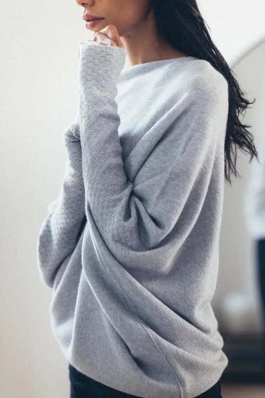 Women’s Asymmetric Draped Jumper | Long Hemline