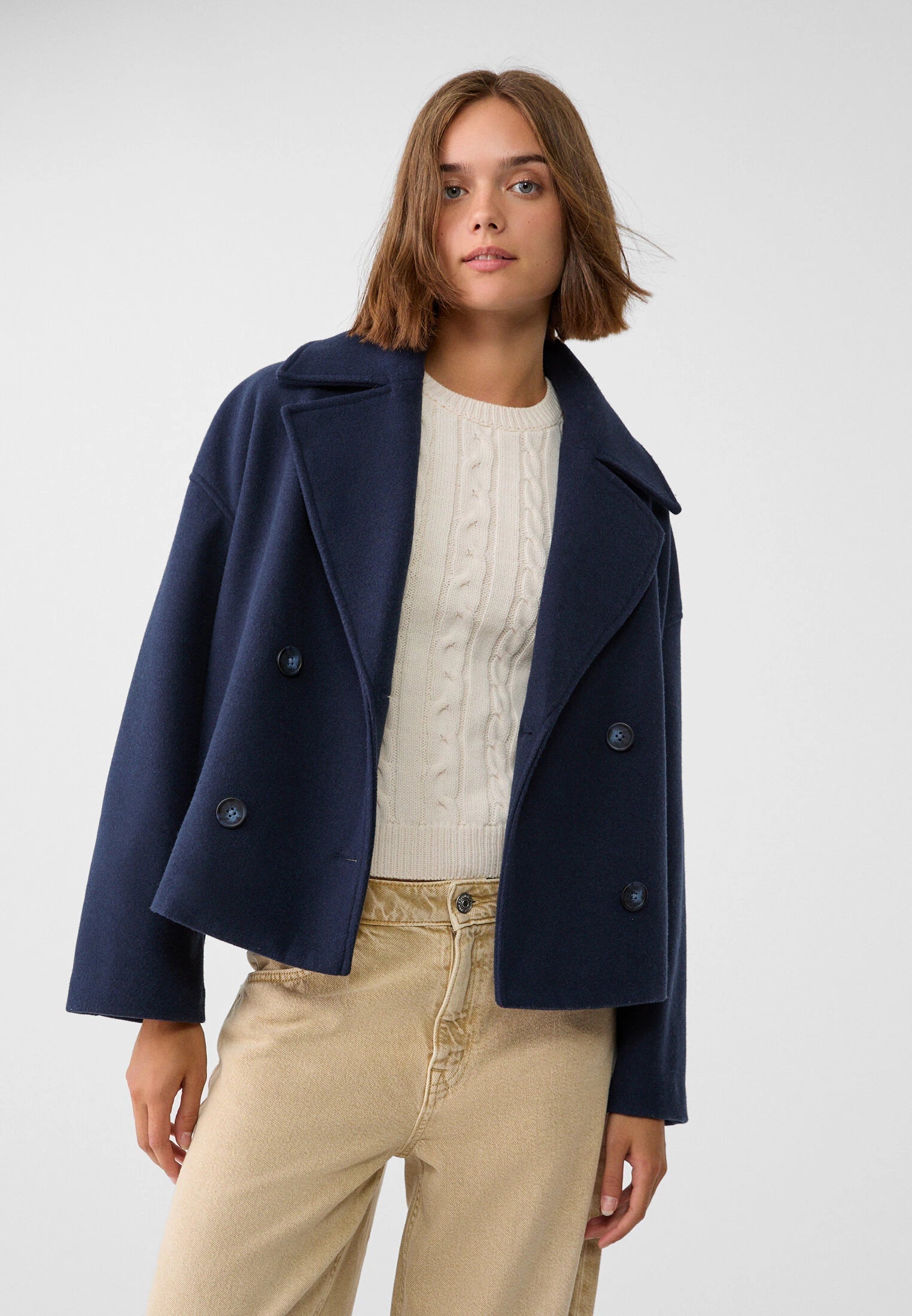 Women’s Stylish Short Double Breasted Coat | Chic
