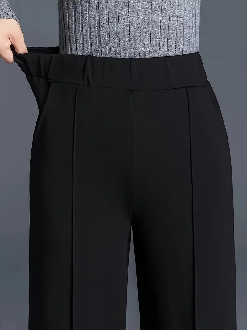 Ladies Black Trousers | High-Waist and Wide-Legged