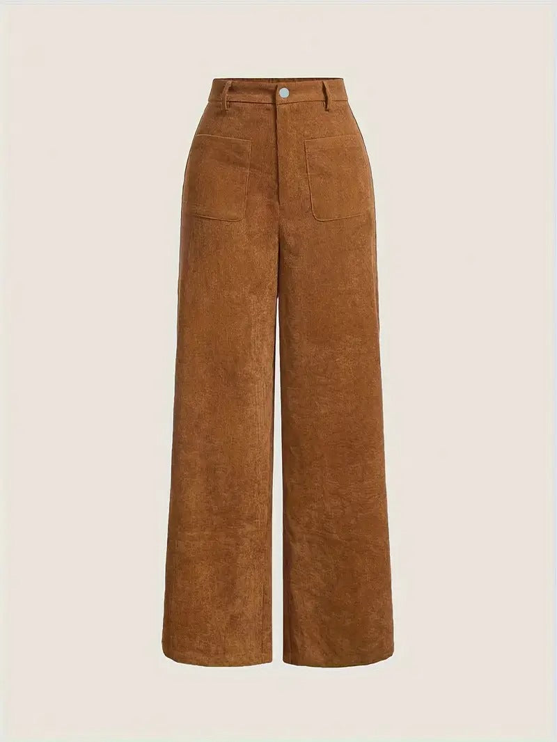 Women’s Corduroy Trousers | High Waist Straight Leg Winter