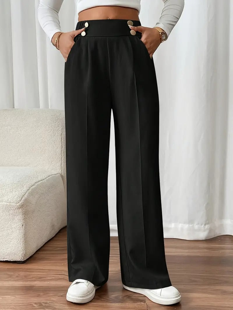 Ladies Black Trousers | Chic High-Waist
