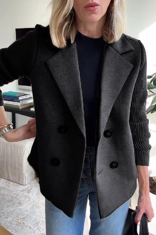 Women’s Structured Knit-Sleeve Jacket | Refined Fit