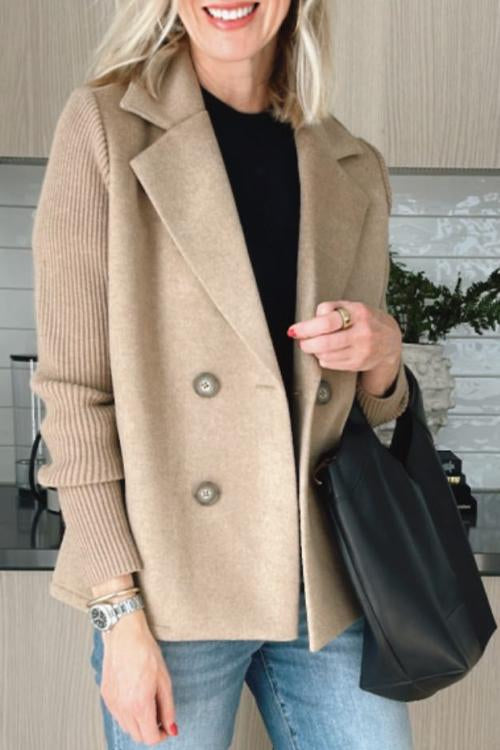 Women’s Structured Knit-Sleeve Jacket | Refined Fit
