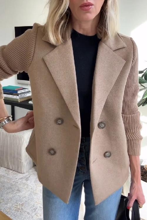 Women’s Structured Knit-Sleeve Jacket | Refined Fit