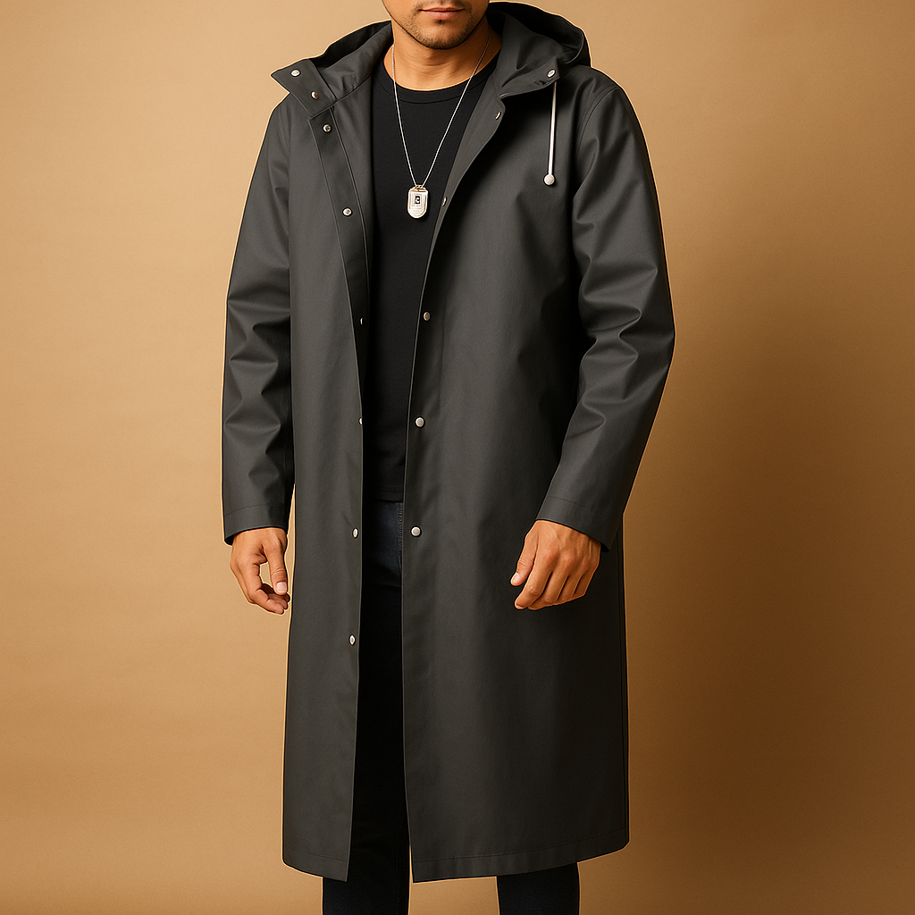 Men’s Stylish Long Raincoat | Winter