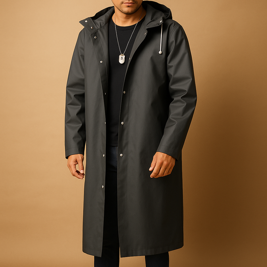 Men’s Stylish Long Raincoat | Winter