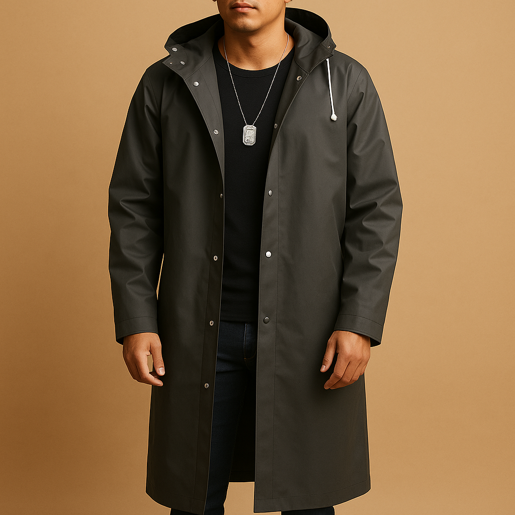 Men’s Stylish Long Raincoat | Winter