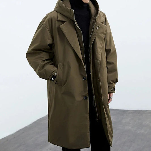 Men’s Winter Long Coat | Hooded