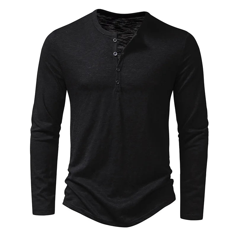 Men's Classic Long-Sleeved Shirt | Button Placket
