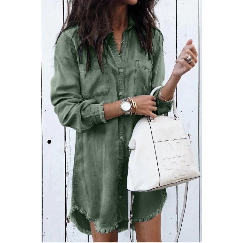 Women’s Cozy Denim Dress | Midi