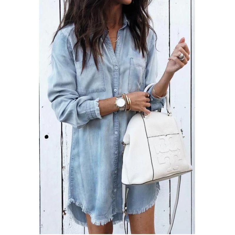 Women’s Cozy Denim Dress | Midi